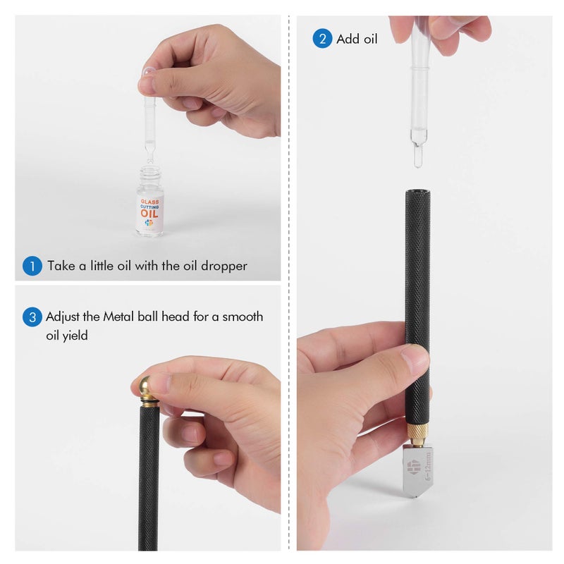HT HOMETINKER أداة قطع الزجاج مع تغذية زيت تلقائية - 2mm-20mm، مثالية للمرايا، البلاط، الموزاييك - Image 5